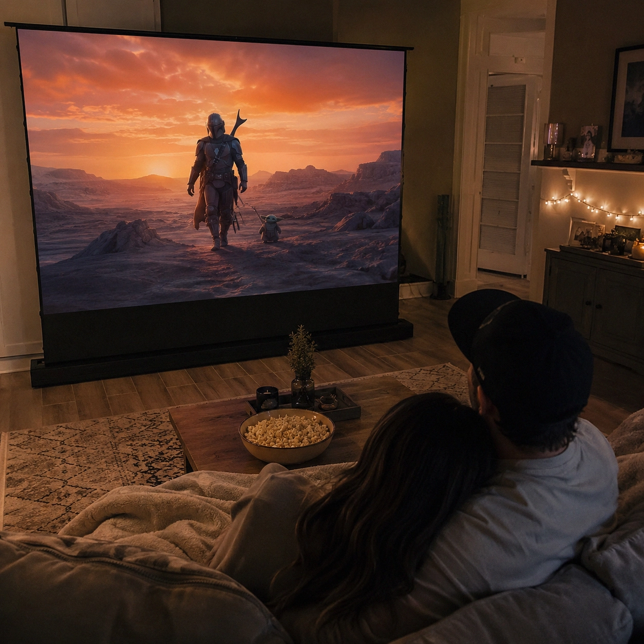 Motorized electric projector screen