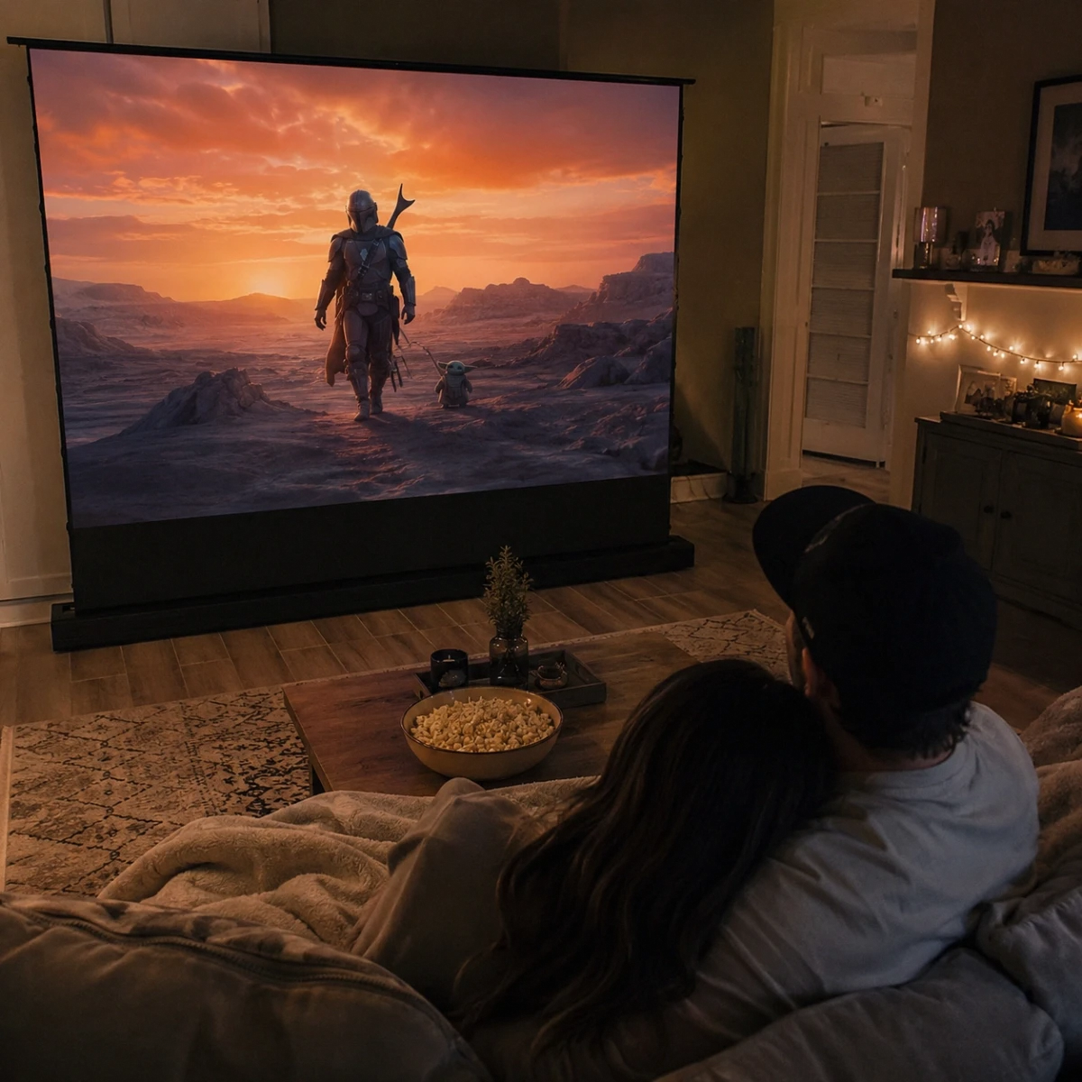 Motorized electric projector screen
