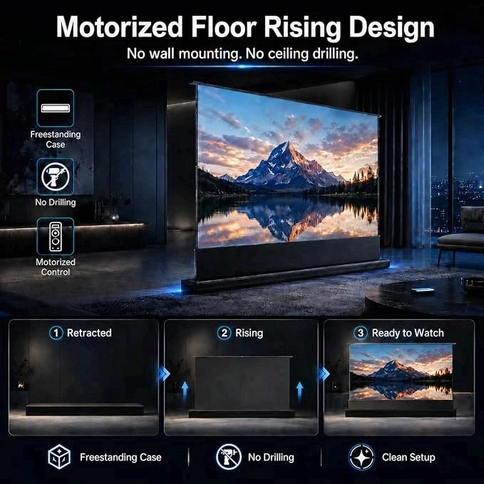 projector screen setup view